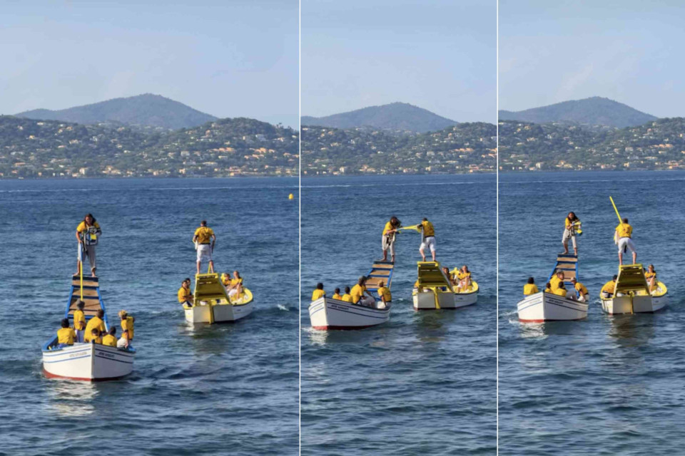 <p data-start="936" data-end="993"><strong data-start="936" data-end="991">⚔️ Joutes Nautiques &ndash; Water Battles&nbsp;</strong></p>
<p data-start="995" data-end="1311">The <strong data-start="999" data-end="1019">Joutes Nautiques</strong> are an age-old French tradition: a spectacular sport where two competitors face off from wooden boats using long wooden lances. The goal? Knock your opponent into the water while staying balanced on the narrow platform of your own boat. A thrilling mix of strength, balance and precision!</p>
<p data-start="1313" data-end="1532">🌊 <strong data-start="1316" data-end="1329">Fun fact:</strong> These water jousts usually take place in summer, especially August, attracting locals and tourists who watch from the quay or boats. It&rsquo;s a lively show full of energy, competition and historic charm.</p>
<p data-start="1534" data-end="1650">#JoutesNautiques #WaterSport #Tradition #SummerVibes #HistoricSport #cotedazur</p>