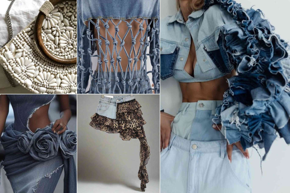 <p class="isSelectedEnd"><strong>Old denim can become the starting point for an entirely new garment instead of reaching the end of its useful life.</strong></p>
<p class="isSelectedEnd">Designers and independent makers increasingly work with existing jeans, jackets and denim offcuts, taking them apart and reconstructing the fabric into new shapes. Sleeves can be built from layered strips, hems can be knotted or woven and damaged sections can be replaced with contrasting textiles.</p>
<p class="isSelectedEnd">Denim is particularly suitable for this kind of work because it is durable and changes character as it ages. Fading, frayed edges and differences in colour between older pieces can become part of the finished design instead of something that needs to be concealed.</p>
<p class="isSelectedEnd">Some techniques are relatively simple, such as adding fabric flowers or replacing a conventional hem. Others involve substantial reconstruction, combining several garments to create a new jacket, skirt or top.</p>
<p class="isSelectedEnd">Reworking also creates possibilities that are difficult to achieve with new fabric. Different washes can be placed beside each other, seams can be repositioned and existing pockets or waistbands can become decorative elements.</p>
<p>The result is denim that carries traces of its previous form while functioning as something completely new.</p>
<p><strong data-start="610" data-end="673">Interested in more creative ways to reuse everyday objects?</strong><br data-start="673" data-end="676"><a href="../../atelierdumonde/post/1283">Discover <strong data-start="685" data-end="710" data-is-last-node="">More Creative Ideas &rarr;</strong></a></p>
<p>#ReworkedDenim #DenimDesign #UpcycledFashion #TextileCraft #LesCouleursBohemes</p>
