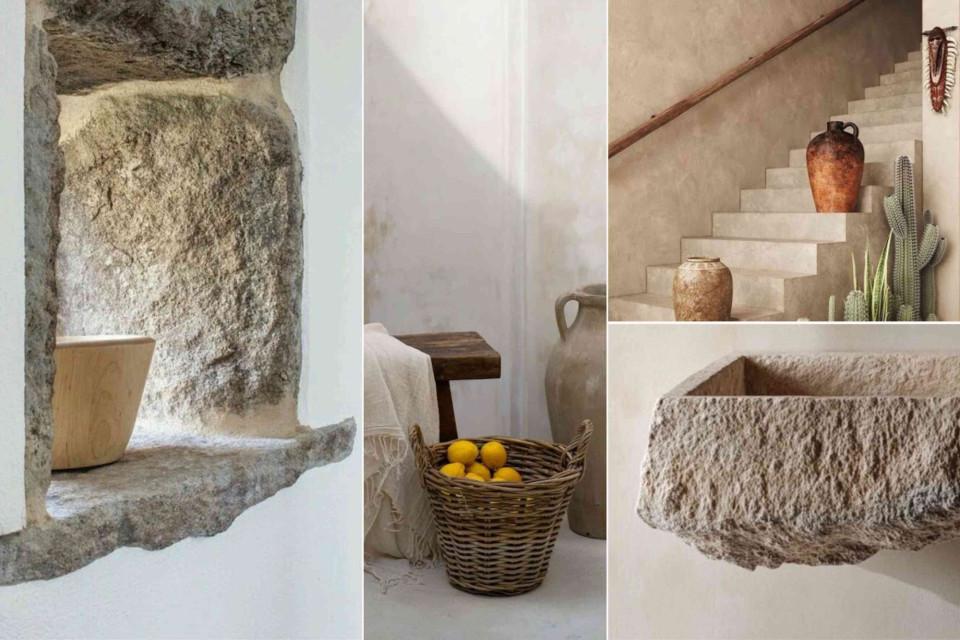 <h3 data-start="308" data-end="336">🪶 <strong>Timeless Simplicity&nbsp;</strong></h3>
<p data-start="338" data-end="513">Stone, lime and sunwashed materials that speak for themselves.<br data-start="412" data-end="415">There&rsquo;s a quiet strength in spaces like these, where every imperfection adds beauty and history.</p>
<p data-start="515" data-end="711">This style embraces the art of understatement: raw finishes, natural light and pieces that feel grounded and enduring.&nbsp;<br data-start="634" data-end="637"><strong data-start="713" data-end="733">Inspiration tip:</strong> mix rough stone with smooth plaster and soft linen to create depth and warmth while keeping a minimal aesthetic.</p>
<p data-start="850" data-end="984">#NomadesDuMonde #WabiSabiInteriors #NaturalMaterials #EarthyDesign #StoneAndLime #AuthenticSpaces #TimelessInteriors #WarmMinimalism</p>