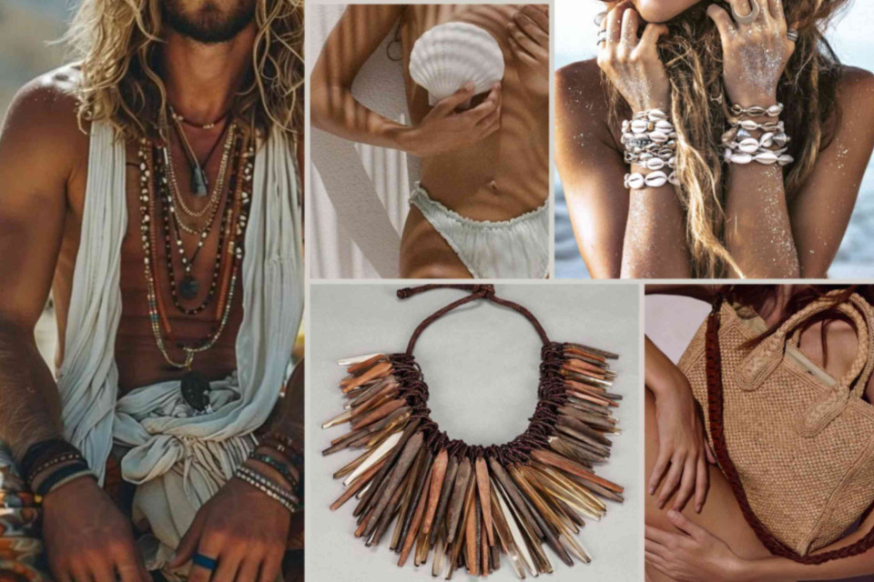 <p data-start="248" data-end="379">Shells, wood, rope &mdash; <strong>materials shaped by nature</strong> and softened by time. They bring warmth, texture and authenticity to every look.&nbsp;&nbsp;</p>
<p data-start="381" data-end="591">Natural jewelry adds a relaxed edge &mdash; it&rsquo;s easy to wear and goes perfectly with linen, cotton or sun-kissed skin.&nbsp;<br data-start="495" data-end="498">Layer pieces in different lengths and materials for a look that feels lived-in yet refined.&nbsp;</p>
<p data-start="593" data-end="731"><strong data-start="593" data-end="610">Styling idea:</strong> Combine polished shells with rough textures like braided cord or raw wood. It&rsquo;s the balance that makes it interesting.</p>
<p data-start="733" data-end="850">#LesCouleursDuMonde #LesCouleursSauvages #NaturalStyle #CoastalVibes #EarthyDetails #SummerTextures #EffortlessChic</p>
