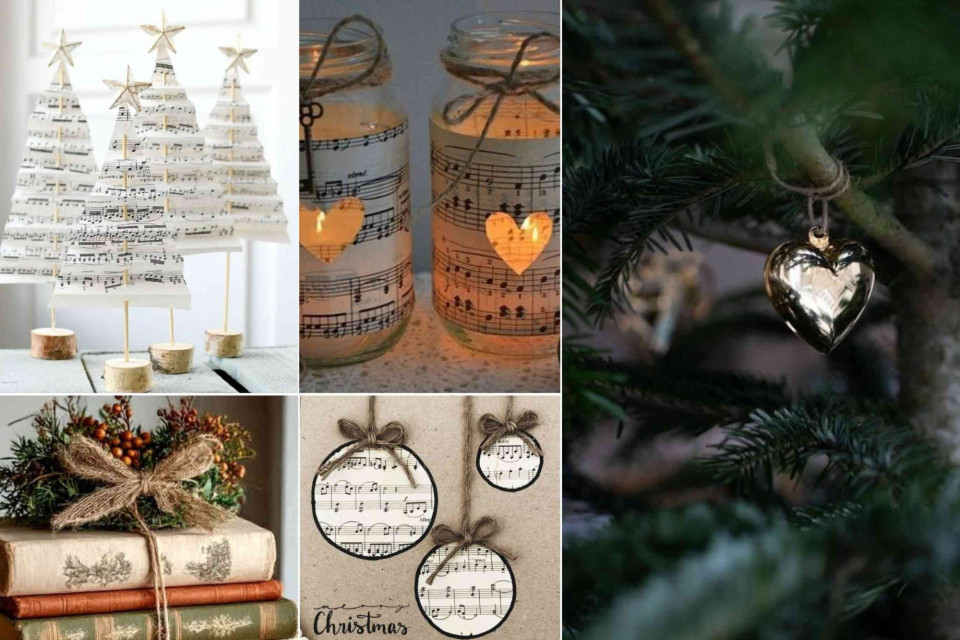 <p data-start="244" data-end="622"><strong data-start="246" data-end="316">Handmade Christmas d&eacute;cor.&nbsp;</strong><br data-start="316" data-end="319">Paper trees crafted from old music sheets, candle jars wrapped in notes, rustic ornaments tied with twine and vintage books decorated with greenery. These small creative touches bring a warm, personal feel to the holidays. It&rsquo;s a reminder that simple materials can turn into something truly meaningful.&nbsp;</p>
<p data-start="624" data-end="836">✨ <strong data-start="626" data-end="642">Inspiration:</strong> reuse paper, sheet music or fabric scraps to create your own decorations. A homemade ornament or candle holder adds a unique story to your festive home and makes your d&eacute;cor feel more heartfelt.&nbsp;</p>
<p data-start="838" data-end="948" data-is-last-node="" data-is-only-node="">#AtelierDuMonde #HandmadeChristmas #CreativeDecor #MusicSheetArt #HolidayCrafting #WarmDetails #DIYInspiration</p>