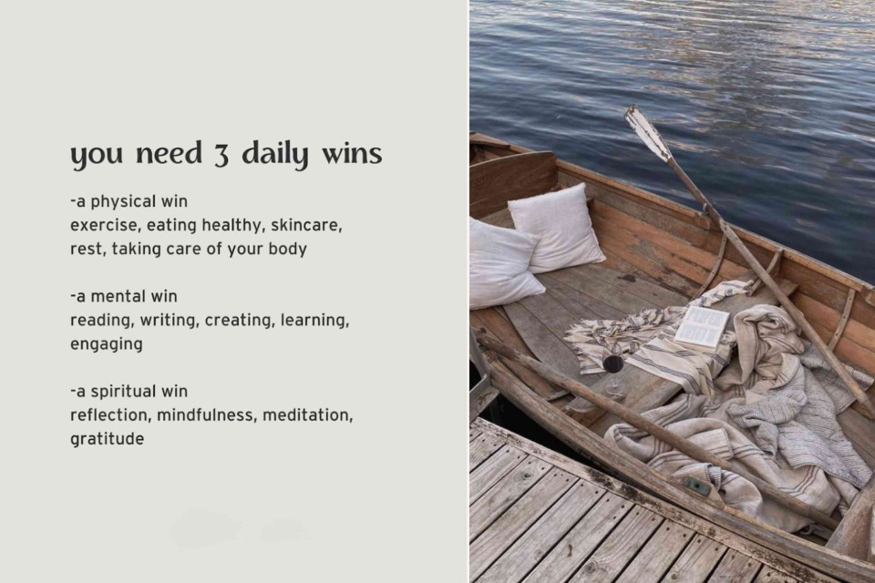 <p data-start="218" data-end="435"><strong data-start="220" data-end="311">Reminds us that a beautiful life is built in small, consistent moments.&nbsp;</strong><br data-start="311" data-end="314">A gentle routine, a quiet pause, a mindful breath. These daily wins shape how we feel and how we move through the world.&nbsp;</p>
<p data-start="437" data-end="655">Whether it&rsquo;s taking care of your body, stimulating your mind or nurturing your spirit, even the smallest ritual can reset your day. A book by the water, a moment of stillness, a warm drink, deep breaths&hellip; it all counts.&nbsp;</p>
<p data-start="657" data-end="786">✨ <strong data-start="659" data-end="675">Inspiration:</strong> choose one simple win for today &mdash; something that makes you feel grounded, cared for and connected to yourself.&nbsp;</p>
<p data-start="788" data-end="876" data-is-last-node="" data-is-only-node="">#BeauteDuMonde #DailyWins #MindfulLiving #SelfCareRituals #SlowMoments #WellbeingJourney</p>
