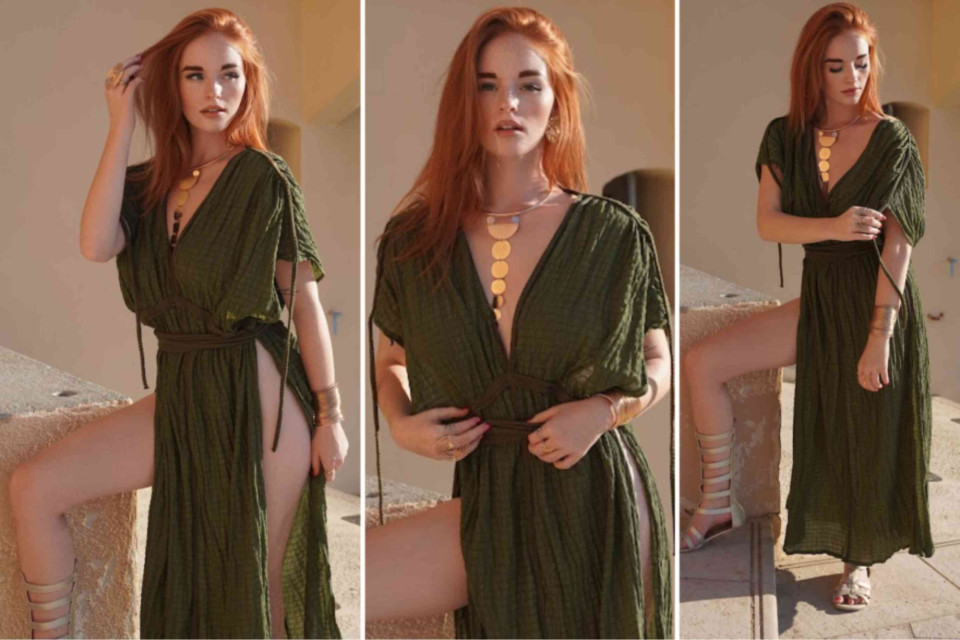 <p>The <a href="shop/product/587/selva-verde-kaftan"><strong>Selva Verde Kaftan</strong></a> is the perfect choice if you want <strong>one dress that works for multiple occasions.</strong> The lightweight breathable fabric keeps you comfortable on warm days while the deep green color gives your look a strong modern edge. The V neckline creates a flattering shape and the adjustable waist tie lets you define your silhouette exactly how you like it. The high slit adds movement and gives the dress a confident feminine touch without feeling over the top. Wear it with sandals during the day or add heels and bold accessories for the evening. This is an easy statement piece that makes getting dressed simple and stylish. <a href="shop/product/587/selva-verde-kaftan">Shop your Verde Kaftan now</a> and add a standout piece to your wardrobe today.&nbsp;</p>
<p>#SelvaVerde #desertStyle #SummerStyle #BohoChic #LesCouleursDuMonde</p>