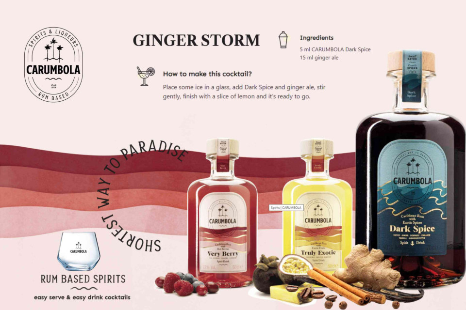 <p data-start="46" data-end="92"><strong>Looking for a cocktail with a bit more kick?</strong></p>
<p data-start="94" data-end="269">The Ginger Storm combines the spicy notes of CARUMBOLA Dark Spice with the fresh sparkle of ginger ale. A simple mix with character, perfect as an aperitif or evening drink.</p>
<p data-start="271" data-end="457">Easy serve formula: fill a glass with ice, add CARUMBOLA Dark Spice, top with ginger ale, stir gently and finish with a slice of lemon. Ready in seconds, no complicated steps required.</p>
<p data-start="459" data-end="497">Spicy, fresh and perfectly balanced.</p>
<p data-start="499" data-end="574" data-is-last-node="" data-is-only-node="">#CARUMBOLA #GingerStorm #EasyServe #DarkSpice #CocktailTime #SimplePleasure</p>