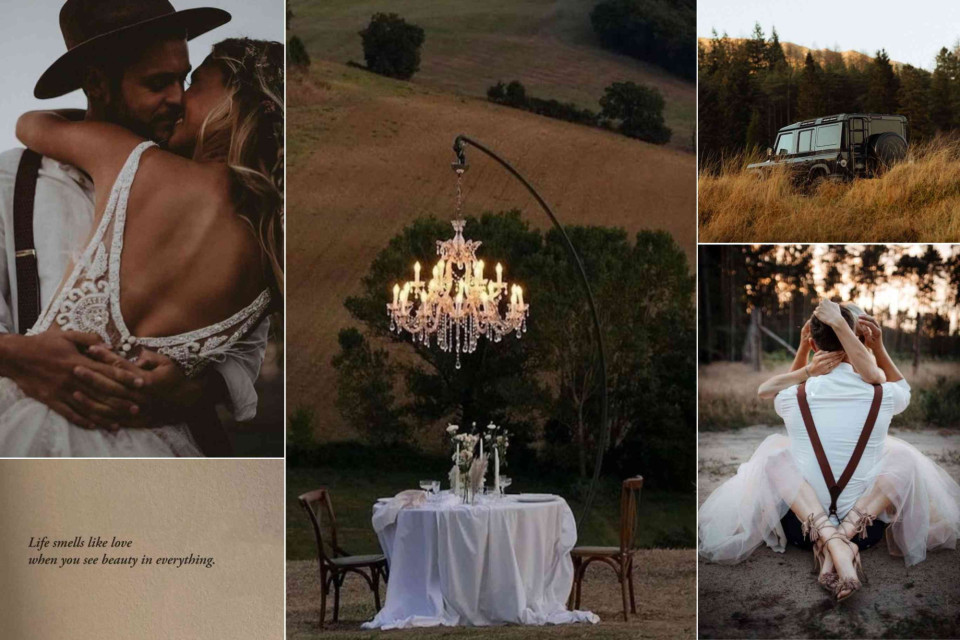 <p data-start="0" data-end="316">This wedding setting captures <strong>a true countryside style</strong>. Think rolling fields warm evening light and a table placed in the middle of nature. A chandelier above you as a statement piece and the rest kept calm open and authentic. The contrast between refined details and the raw landscape creates a strong atmosphere.</p>
<p data-start="318" data-end="535">Natural materials soft tones and a setting that feels effortless. It gives your wedding day a relaxed yet elevated look where every detail is chosen with intention.</p>
<p data-start="537" data-end="698">Tip: choose one standout element in a rural setting and keep everything else clean and natural. That balance allows the landscape to become part of your story.</p>
<p data-start="700" data-end="785" data-is-last-node="" data-is-only-node="">#countrysidewedding #ruralwedding #weddinginspiration #outdoorwedding #weddingstyling</p>
