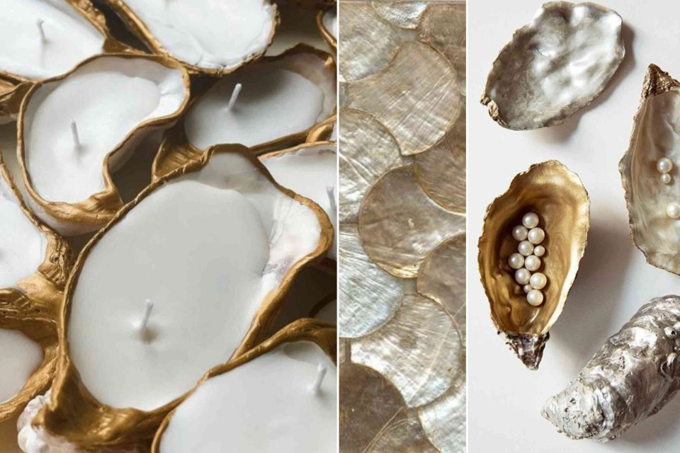 <p>Soft light. Subtle shimmer. <strong>A touch of gold by the sea.</strong></p><p>Shells transformed into candles. Pearls resting in natural curves. Mother of pearl catching the light in the most delicate way. This is summer elegance, quiet and refined.</p><p>It is about coastal beauty with a hint of luxury. Organic shapes elevated with gold accents. Natural textures meeting soft glow.</p><p>Perfect for long summer evenings. Windows open. Light fading slowly. A candle lit just because you can.</p><p>#AtelierDuMonde #CoastalElegance #SummerLiving #NaturalLuxury #PearlDetails #LesCouleursDuMonde</p>
