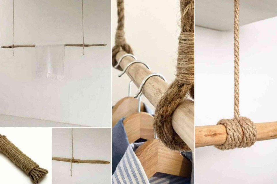 <p><strong data-start="0" data-end="42">Minimal storage with natural materials </strong></p><p>This concept shows how a simple wooden branch and rope can be transformed into functional wall storage. Suspended from the ceiling the rod becomes a clothing rail that keeps garments visible and accessible while maintaining a clean aesthetic.</p><p>The construction is straightforward. Solid rope provides strength and stability while the untreated wood adds texture and character. Metal hooks can be added for flexibility depending on the use. The result is lightweight adaptable and easy to install without complex hardware.</p><p>By working with natural materials and a clear structure the design remains timeless and practical. It is a solution that fits small spaces studios or interiors where openness and simplicity are key.</p><p>#minimalinterior #naturalmaterials #functionaldesign #simpleliving #sustainablehome #interiorinspiration</p>
