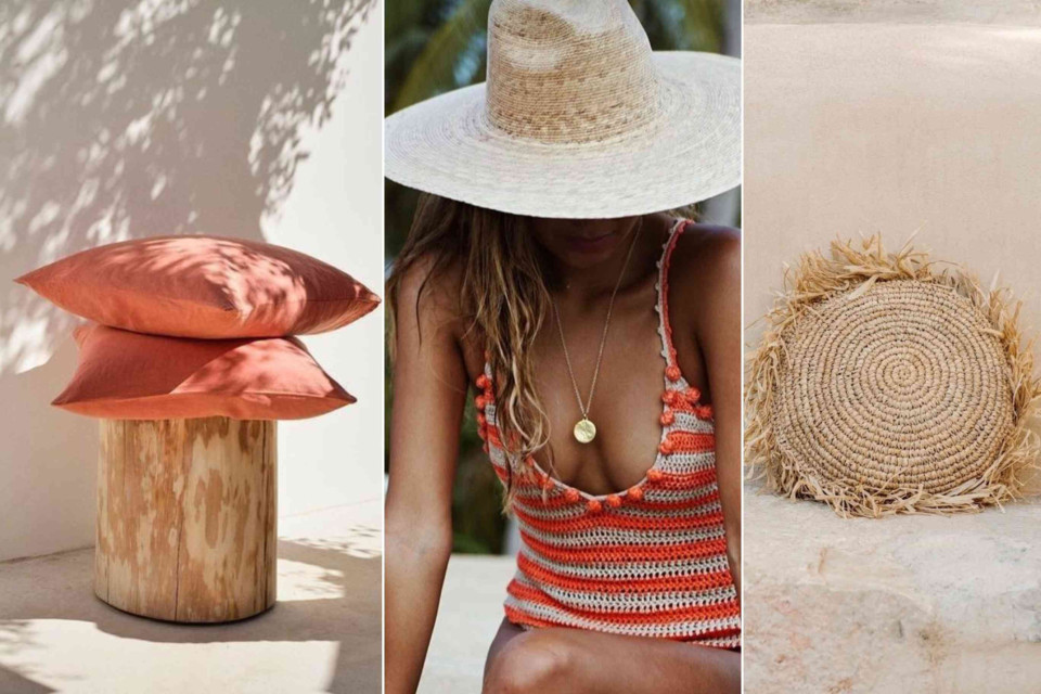 <p><strong>Terracotta cushions natural wood</strong> and woven details create a grounded base. The striped knit swimwear and straw accessories follow the same tonal direction which keeps the overall look cohesive.</p><p>Materials are central. Linen cotton raffia and wood add texture without visual noise. The mix of structured shapes and soft surfaces ensures balance between comfort and design clarity.</p><p>The concept is practical and adaptable. A limited palette quality materials and functional pieces that work across interior styling and warm climate dressing.</p><p>#resortstyle #earthtones #naturaltextures #baliliving #slowfashion #interiorinspiration</p>