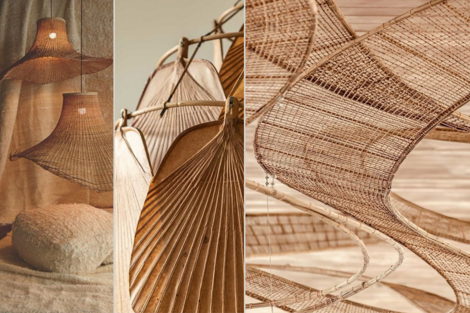 <article class="text-token-text-primary w-full focus:outline-none [--shadow-height:45px] has-data-writing-block:pointer-events-none has-data-writing-block:-mt-(--shadow-height) has-data-writing-block:pt-(--shadow-height) [&amp;:has([data-writing-block])>*]:pointer-events-auto scroll-mt-(--header-height)" dir="auto" tabindex="-1" data-turn-id="df875c82-551d-45ca-9f74-a701d86514b3" data-testid="conversation-turn-35" data-scroll-anchor="false" data-turn="user"></article><article class="text-token-text-primary w-full focus:outline-none [--shadow-height:45px] has-data-writing-block:pointer-events-none has-data-writing-block:-mt-(--shadow-height) has-data-writing-block:pt-(--shadow-height) [&amp;:has([data-writing-block])>*]:pointer-events-auto scroll-mt-[calc(var(--header-height)+min(200px,max(70px,20svh)))]" dir="auto" tabindex="-1" data-turn-id="request-WEB:91f970d3-f336-433f-b3b7-757a3e3307f8-123" data-testid="conversation-turn-36" data-scroll-anchor="true" data-turn="assistant"><div class="text-base my-auto mx-auto pb-10 [--thread-content-margin:--spacing(4)] @w-sm/main:[--thread-content-margin:--spacing(6)] @w-lg/main:[--thread-content-margin:--spacing(16)] px-(--thread-content-margin)"><div class="[--thread-content-max-width:40rem] @w-lg/main:[--thread-content-max-width:48rem] mx-auto max-w-(--thread-content-max-width) flex-1 group/turn-messages focus-visible:outline-hidden relative flex w-full min-w-0 flex-col agent-turn" tabindex="-1"><div class="flex max-w-full flex-col grow"><div class="min-h-8 text-message relative flex w-full flex-col items-end gap-2 text-start break-words whitespace-normal [.text-message+&amp;]:mt-1" dir="auto" data-message-author-role="assistant" data-message-id="54a01560-5ed2-44dc-9910-735f238fd54a" data-message-model-slug="gpt-5-2"><div class="flex w-full flex-col gap-1 empty:hidden first:pt-[1px]"><div class="markdown prose dark:prose-invert w-full wrap-break-word light markdown-new-styling"><p><strong data-start="0" data-end="43">Woven lighting as architectural feature</strong></p><p>This interior approach uses large woven pendant lamps as structural design elements rather than simple accessories. Oversized shades in rattan and bamboo define the space visually and add texture without adding color.</p><p>The construction is visible and intentional. Thin wooden ribs metal frames and handwoven fibers create volume while keeping the fixture lightweight. The open weave allows light to pass through softly which reduces harsh shadows and supports a warm atmosphere.</p><p>These pieces work best in spaces with neutral walls natural fabrics and minimal furniture. The scale is important. Larger forms create impact and eliminate the need for additional decoration.</p><p>The focus is on material craftsmanship proportion and function.</p><p>#wovenlighting #rattandesign #naturalmaterials #baliinterior #organicminimalism #interiorconcept</p></div></div></div></div></div></div></article>