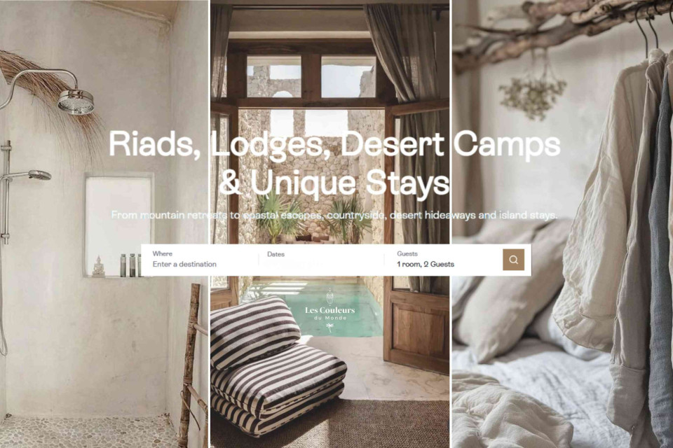 <p class="isSelectedEnd"><a href="https://travel.lescouleursdumonde.com/?language=en&amp;currency=EUR"><strong>Discover unique stays around the world</strong></a></p>
<p class="isSelectedEnd">Riad-style hideaways, boutique lodges, desert camps and one-of-a-kind stays &mdash; all in one place. Travel is no longer just about where you go, but where you stay.</p>
<p class="isSelectedEnd">With travel.lescouleursdumonde.com, explore inspiring stays, from peaceful retreats to design-led escapes.</p>
<p class="isSelectedEnd">Find places that match your style, discover new destinations and experience travel differently.</p>
<p class="isSelectedEnd">Planning your next getaway? Start exploring on <a href="https://travel.lescouleursdumonde.com/?language=en&amp;currency=EUR">travel.lescouleursdumonde.com</a></p>
<p>#UniqueStays #TravelInspiration #riads #desertcamps #LesCouleursDuMonde #Travel</p>
