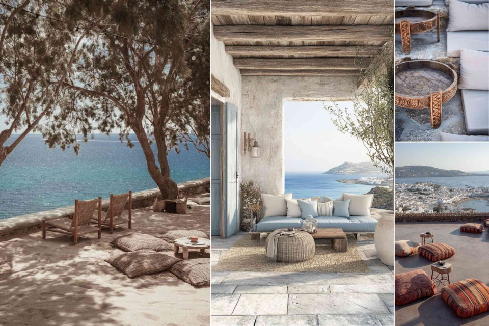 <p data-start="610" data-end="675">In Mykonos, outdoor spaces are designed around light and views.</p>
<p data-start="677" data-end="827"><strong>Terraces are kept minimal so nothing distracts from the sea.</strong>&nbsp;Low seating, built-in benches and soft cushions create comfort without taking up space.</p>
<p data-start="829" data-end="972">Materials are chosen for heat. Stone floors stay cool, light fabrics reflect the sun and furniture is kept low and simple to avoid heaviness.</p>
<p data-start="974" data-end="1085">There&rsquo;s very little decoration. The focus is on proportion, shade and how the space feels throughout the day.</p>
<p data-start="1087" data-end="1168">It&rsquo;s not about adding more, but about removing everything that isn&rsquo;t necessary.</p>
<p data-start="1087" data-end="1168">Discover stays in Mykonos on&nbsp;<a class="data-link" href="https://travel.lescouleursdumonde.com/hotels?placeId=ChIJkZs88LS4ohQRobR5Hkdk0Xg&amp;name=Mykonos" target="_blank" rel="noopener">travel.lescouleursdumonde.com&nbsp;</a></p>
<p data-start="1170" data-end="1251" data-is-last-node="" data-is-only-node="">#mykonos #cycladesstyle #mediterraneanliving #minimalinterior #lescouleursdumonde</p>