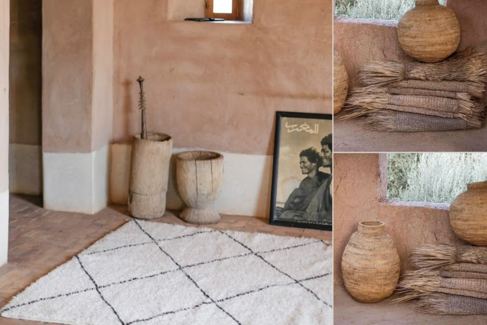 <p class="PDq2pG_selectionAnchorContainer" data-start="42" data-end="294"><strong data-start="42" data-end="149">A Moroccan rug can change a room without requiring the rest of the interior to follow a Moroccan style.</strong> Its pattern, texture and scale are strong enough to give a space character while still working alongside very simple furniture and architecture.</p>
<p data-start="296" data-end="564">The familiar cream rug with dark geometric lines is closely associated with Beni Ourain weaving. Traditionally made from wool, these rugs are known for their deep pile and graphic patterns, with individual pieces showing variations in line, proportion and composition.</p>
<p data-start="566" data-end="819">Their appeal in contemporary interiors comes partly from that balance. The surface is soft and tactile, while the pattern is visually simple. Against clay-coloured walls, timber, stone or plaster, the rug introduces contrast without dominating the room.</p>
<p data-start="821" data-end="1067">Scale is important when choosing one. A larger rug can connect several pieces of furniture and make a seating area feel more complete. Smaller versions work beside a bed, in an entrance or in a quiet corner where the texture can stand on its own.</p>
<p data-start="1069" data-end="1319">Moroccan rugs also sit naturally alongside baskets, woven objects and handmade ceramics. These pieces do not need to match. Differences in weave, colour and shape give the interior a collected quality and allow each object to retain its own identity.</p>
<p data-start="1321" data-end="1536">For a home outside Morocco, the most interesting approach is not to recreate a complete Moroccan interior. One well-chosen rug can bring craftsmanship, pattern and warmth into a very different architectural setting.</p>
<p data-start="1321" data-end="1536">#MoroccanRugs #BeniOurain #InteriorDesign #MoroccanDesign #NomadesDuMonde</p>