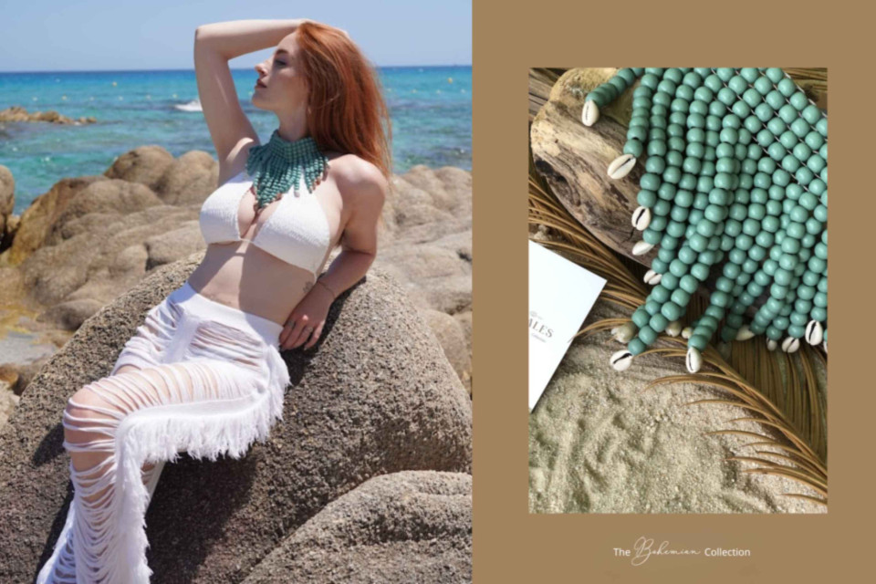 <p class="PDq2pG_selectionAnchorContainer" data-start="586" data-end="834"><strong data-start="586" data-end="676">Statement jewellery can determine the direction of an outfit before the clothing does.</strong> A large necklace worn with simple white beachwear immediately becomes the focal point because there are few other colours or details competing for attention.</p>
<p data-start="836" data-end="1058">The Turquoise Lagoon Necklace uses multiple strands of beads combined with shell details, creating both volume and movement around the neckline. Its scale means that smaller necklaces or elaborate earrings are unnecessary.</p>
<p data-start="1060" data-end="1235">White is particularly effective underneath turquoise. It creates a clean contrast and allows differences between the beads, shells and surrounding materials to remain visible.</p>
<p data-start="1237" data-end="1487">Proportion matters here too. A substantial necklace works best when there is enough open space around the neckline. Halter tops, bandeau swimwear and simple dresses provide that space more effectively than clothing with complicated collars or prints.</p>
<p data-start="1489" data-end="1701">The same principle can be used throughout a travel wardrobe. Instead of packing jewellery for every outfit, one distinctive piece can be worn with several simple combinations and change their character each time.</p>
<h3 data-section-id="7ye4x9" data-start="1703" data-end="1726">Shop the Collection</h3>
<p data-start="1728" data-end="1759">&rarr; <a href="shop/product/511/turquoise-lagoon-necklace"><strong data-start="1730" data-end="1759">Turquoise Lagoon Necklace</strong></a></p>

<h3 class="PDq2pG_selectionAnchorContainer" data-section-id="m1sfth" data-start="77" data-end="89">Discover</h3>
<p data-start="91" data-end="208"><strong data-start="91" data-end="208">Discover Panama, from its Pacific and Caribbean coastlines to tropical landscapes and stays surrounded by nature.</strong></p>
<p data-start="210" data-end="276">&rarr; <a href="https://magazines.lescouleursdumonde.com/magazine-05#page/154"><strong data-start="212" data-end="276">Explore Panama in the fifth edition of Les Couleurs du Monde</strong></a></p>
<p class="PDq2pG_selectionAnchorContainer" data-start="1941" data-end="2030">#AuralesBohemian #StatementJewellery #TurquoiseJewellery #BeachStyle #Panama #TravelStyle</p>