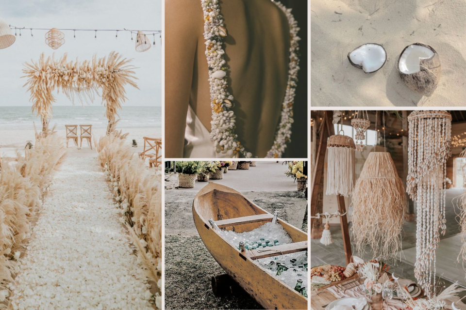<h3 data-start="266" data-end="325">A barefoot moment, somewhere between earth and ocean 🌺</h3>
<p data-start="327" data-end="527">You arrive early, before the guests.&nbsp;<br data-start="363" data-end="366">The aisle is quiet. Pampas grass dances in the breeze. You can hear the sea and the soft rustle of woven lanterns above you.&nbsp;<br data-start="491" data-end="494">It feels simple. But also sacred.&nbsp;</p>
<p data-start="529" data-end="725">Every detail, the shell necklace, the old canoe with ice, the handmade textures was chosen with care, not perfection.<br data-start="649" data-end="652">It&rsquo;s not about creating a perfect image.&nbsp;<br data-start="692" data-end="695">It&rsquo;s about creating a feeling.&nbsp;</p>
<p data-start="727" data-end="772"><strong data-start="727" data-end="772">What would your perfect moment look like?</strong></p>
<p data-start="774" data-end="893">#CoastalRituals #SlowWedding #BarefootBride&nbsp; #BohoStorytelling #NaturalAesthetic #WovenDetails #CeremonyVibes #RawBeauty</p>